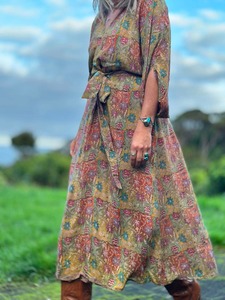 Wandering Rose Wrap Dress - Sage Moss