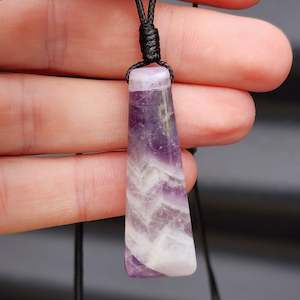 necklace: Natural Amethyst Toki Pendant Necklace (116A1 X2)