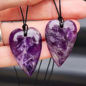 necklace: Natural Amethyst Heart Pendant Necklace