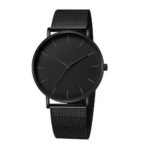 Other: Black Stainless Steel Mesh Strap Watch