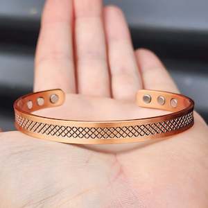 Copper Bracelets: Copper Magnetic Mesh Cuff Bracelet