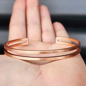 Double Band Copper Cuff Bracelet