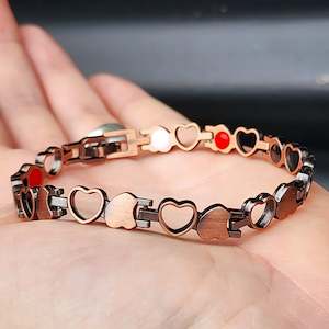 Copper Magnetic Heart Chain Bracelet