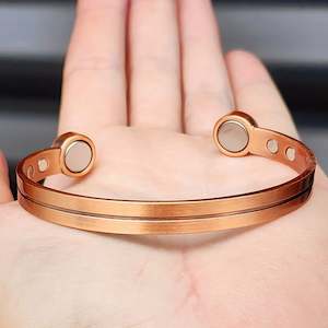 Copper Bracelets: Copper Magnetic Center Lined Bracelet