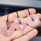 30mm Pink Rose Quartz Donut Pendant Necklace