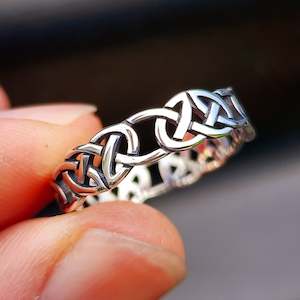 Solid 925 Sterling Silver 5.8mm Celtic Band Ring