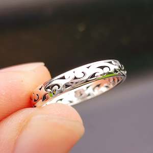 Solid 925 Sterling Silver Koru Band Ring
