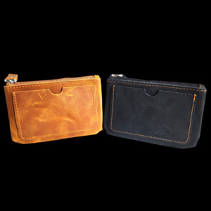 Leather Wallets Purses: Genuine Leather Coin / Card Holder
