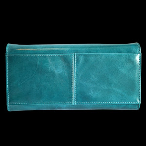 Leather Wallets Purses: Genuine Leather Purse - Turquoise