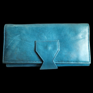 Leather Wallets Purses: Genuine Leather Purse - Blue
