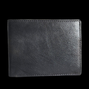 Leather Wallets Purses: Genuine Leather Wallet - Black