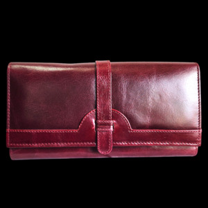 Leather Wallets Purses: Genuine Leather Purse - Burgundy