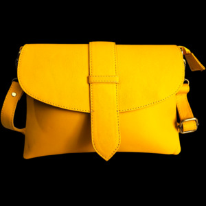 Leather Bags: Genuine Leather Shoulder Hand Bag - Yellow