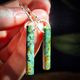 925 Sterling Silver & Natural Turquoise Cylinder Hook Earrings