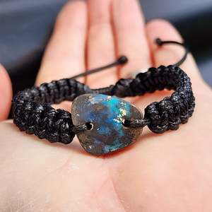 Australian Opal One Off Macrame Bracelet (1A3-809)