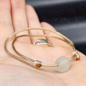 Amber Bracelets: Rustic Recycled Sea Glass One Off Bracelet (1A3-711)