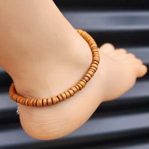 Natural Coconut Wood Bead Anklet