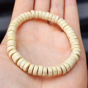 Amber Bracelets: 8mm Natural Light Wood Elastic Bracelet