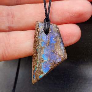 Genuine Australian Opal Carved Pendant Necklace (1BBB295)