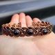 Handmade Copper Wire Wrap & Natural Black Onyx Cuff Bracelet