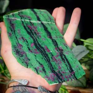 466g Raw Ruby Zoisite Carving Slice (S14B5)