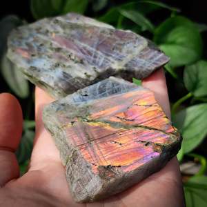 305g FLASH Raw Labradorite Carving Slices (S14B3)