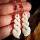 Natural Maori Bone Carving Earrings - Triple Twist