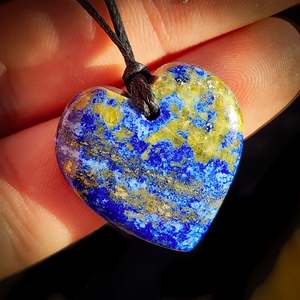 Natural Lapis Lazuli Heart Pendant Necklace (1BBB305)