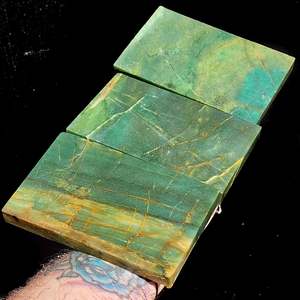 1kg PK Raw Nephrite Jade / Greenstone Carving Slices (R14B581)