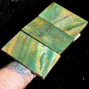 1kg PK Raw Nephrite Jade / Greenstone Carving Slices (R14B580)