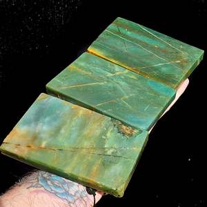 1kg PK Raw Nephrite Jade / Greenstone Carving Slices (R14B579)