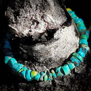 Elastic Bracelets: Natural Turquoise Chip Elastic Bracelet