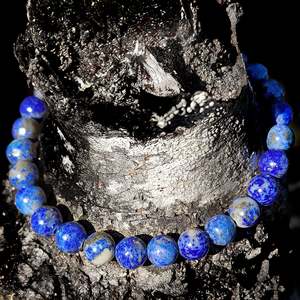 Elastic Bracelets: Natural Lapis Lazuli Elastic Bead Bracelet