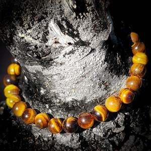 6mm Natural Tigers Eye Elastic Bracelet