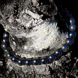 Elastic Bracelets: Natural Obsidian Elastic Bead Bracelet