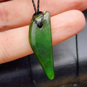 Nephrite Jade / Greenstone Pendant Necklace (AJJC2435)