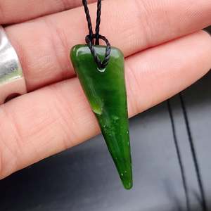 Nephrite Jade / Greenstone Pendant Necklace (AJJC2363)