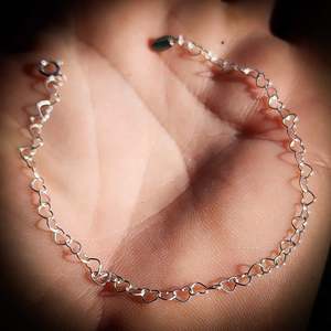 Sterling Silver Bracelets Bangles: Solid 925 Sterling Silver 4.3mm Heart Chain Bracelet