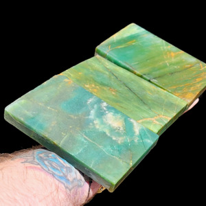 1kg PK Raw Nephrite Jade / Greenstone Carving Slices (R14B586)