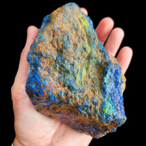 Gemstone Carving Slices: 1.1kg Natural Genuine Azurite Carving Rock (S14B11)