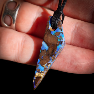 Australian Boulder Opal Freeform Pendant Necklace (1BBB324)