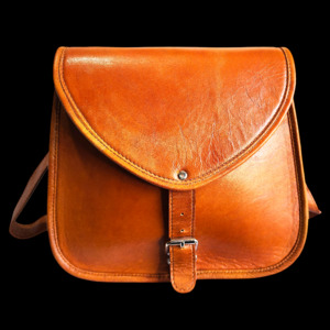 (CLEARANCE) Genuine Leather Large Hand Bag - Brown