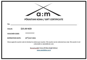 Products: A: M E-Voucher A: M Clothes