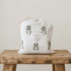 Bassinet Cot Bedding: Bo & Ko - Fitted Cot Sheet | Tiki Green