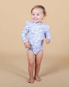 Baby Swimwear: Tiny Tribe Spring Garden Frill Zip Swim