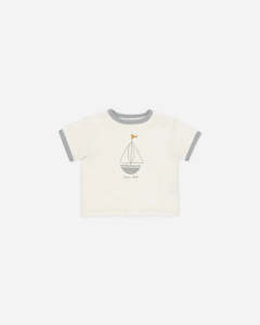 Under 50: Quincy Mae - Ringer Tee Boat Ivory