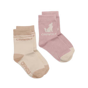 Accesories: Crywolf Sock 2-Pack Blush/Camel