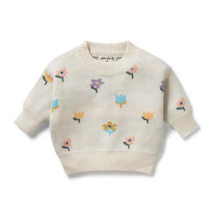 Wilson & Frenchy - Flower Pop Organic Knitted Jacquard Jumper