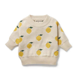 Girls Hoodie: Wilson & Frenchy - Lemony Organic Knitted Jacquard Jumper