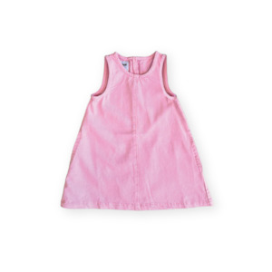 Girls Dresses: Grown - Shift Denim Dress - Candy Pink